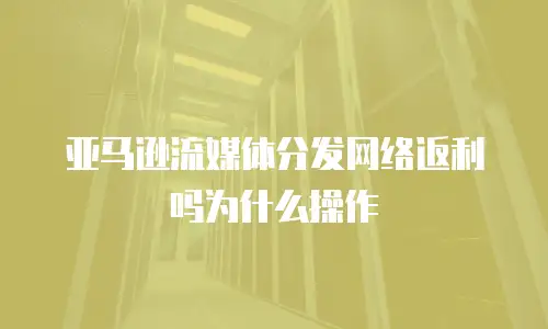亚马逊流媒体分发网络返利吗为什么操作