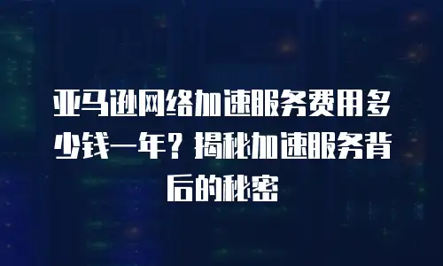 亚马逊网络加速服务费用多少钱一年？揭秘加速服务背后的秘密