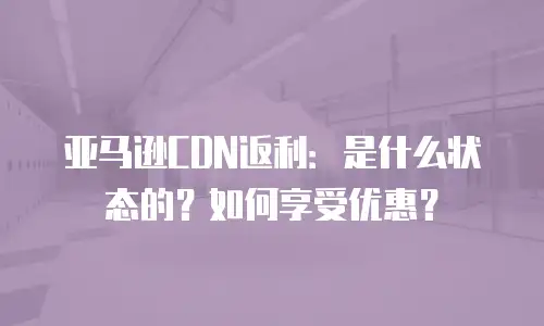 亚马逊CDN返利：是什么状态的？如何享受优惠？
