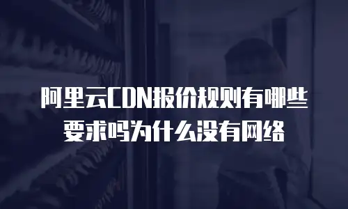阿里云CDN报价规则有哪些要求吗为什么没有网络