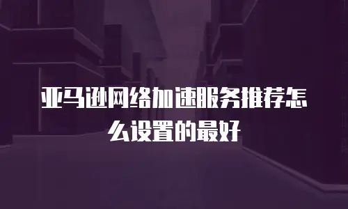 亚马逊网络加速服务推荐怎么设置的最好