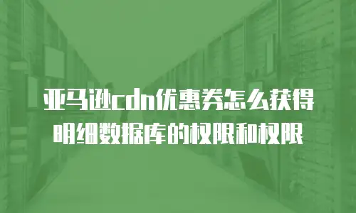 亚马逊cdn优惠券怎么获得明细数据库的权限和权限