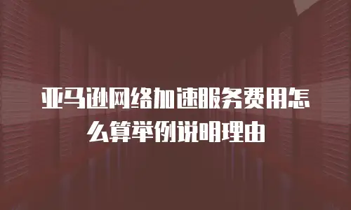 亚马逊网络加速服务费用怎么算举例说明理由