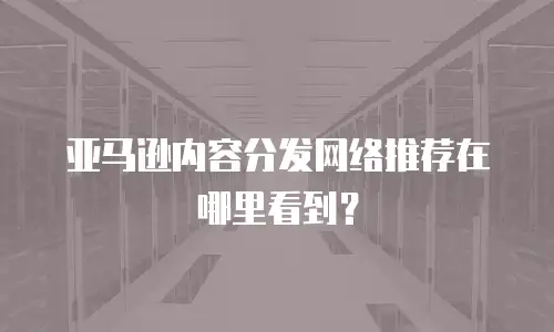 亚马逊内容分发网络推荐在哪里看到？