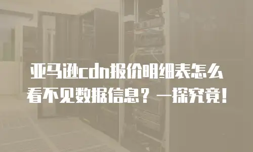 亚马逊cdn报价明细表怎么看不见数据信息？一探究竟！