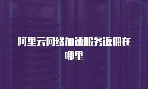 阿里云网络加速服务返佣在哪里
