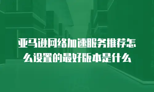 亚马逊网络加速服务推荐怎么设置的最好版本是什么