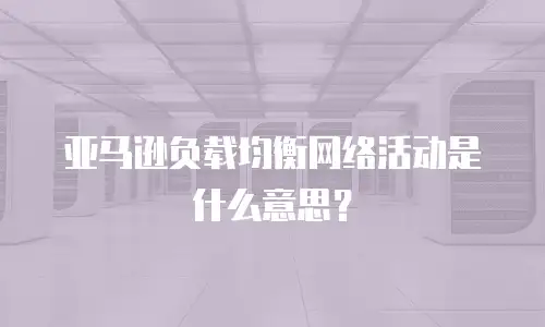 亚马逊负载均衡网络活动是什么意思？