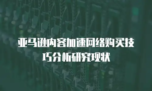 亚马逊内容加速网络购买技巧分析研究现状