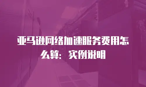 亚马逊网络加速服务费用怎么算：实例说明