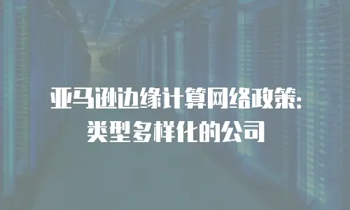 亚马逊边缘计算网络政策：类型多样化的公司