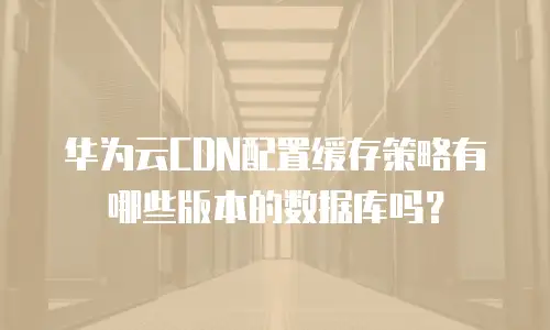 华为云CDN配置缓存策略有哪些版本的数据库吗？