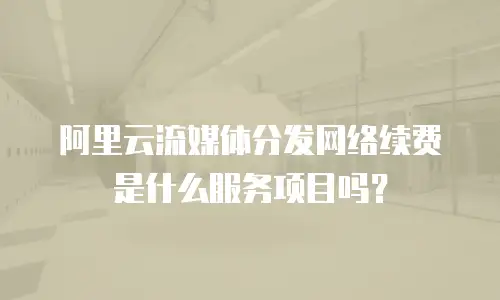 阿里云流媒体分发网络续费是什么服务项目吗？