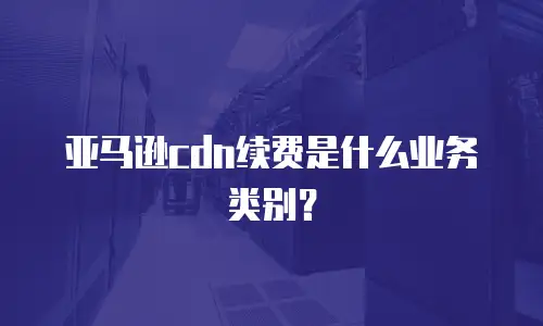 亚马逊cdn续费是什么业务类别？
