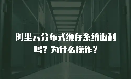 阿里云分布式缓存系统返利吗？为什么操作？