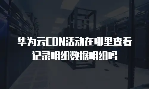 华为云CDN活动在哪里查看记录明细数据明细吗