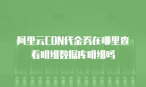 阿里云CDN代金券在哪里查看明细数据库明细吗