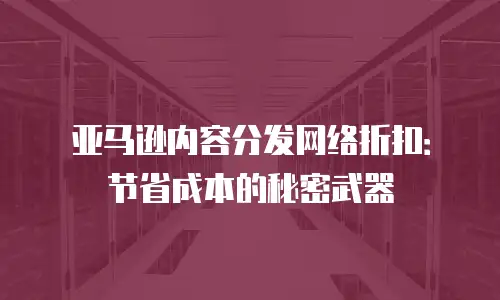 亚马逊内容分发网络折扣：节省成本的秘密武器