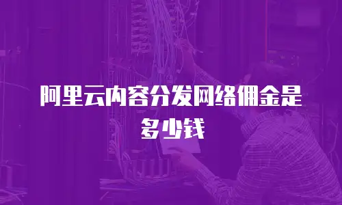 阿里云内容分发网络佣金是多少钱