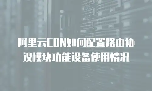 阿里云CDN如何配置路由协议模块功能设备使用情况
