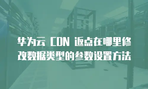 华为云 CDN 返点在哪里修改数据类型的参数设置方法