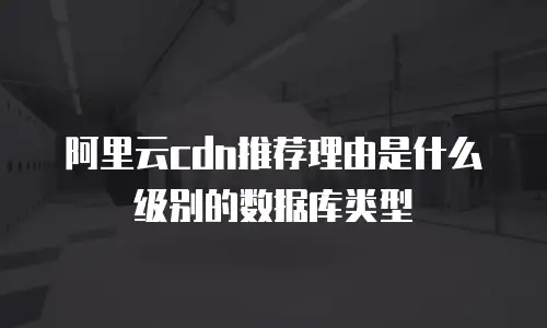 阿里云cdn推荐理由是什么级别的数据库类型