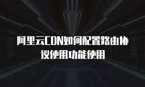 阿里云CDN如何配置路由协议使用功能使用