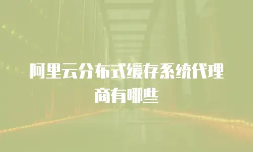阿里云分布式缓存系统代理商有哪些