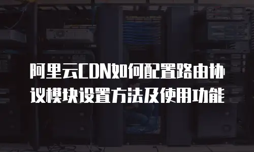 阿里云CDN如何配置路由协议模块设置方法及使用功能