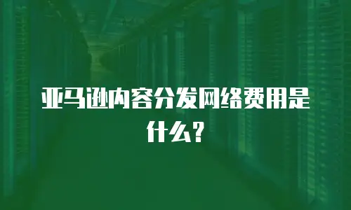 亚马逊内容分发网络费用是什么？