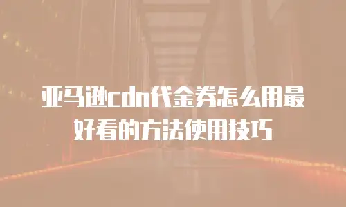 亚马逊cdn代金券怎么用最好看的方法使用技巧