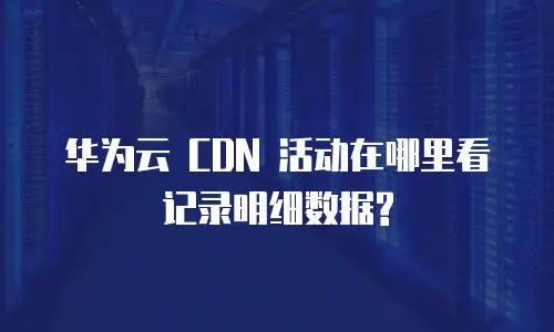 华为云 CDN 活动在哪里看记录明细数据?