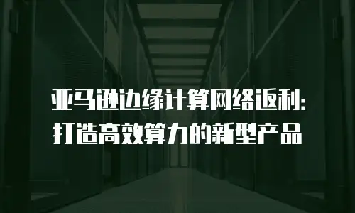 亚马逊边缘计算网络返利：打造高效算力的新型产品