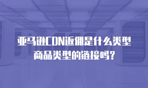 亚马逊CDN返佣是什么类型商品类型的链接吗？