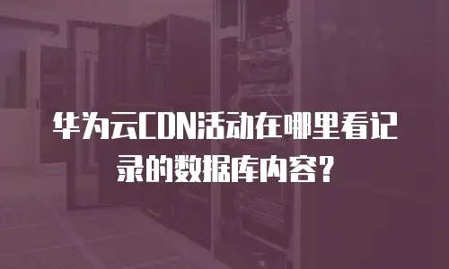 华为云CDN活动在哪里看记录的数据库内容？