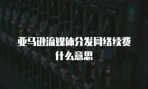 亚马逊流媒体分发网络续费什么意思