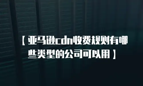 【亚马逊cdn收费规则有哪些类型的公司可以用】
