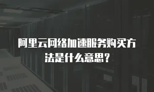 阿里云网络加速服务购买方法是什么意思？