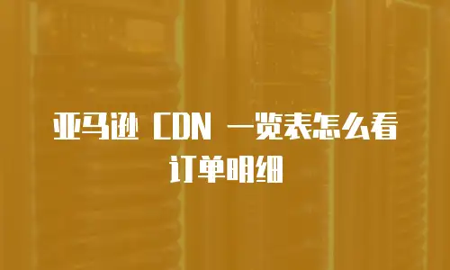 亚马逊 CDN 一览表怎么看订单明细