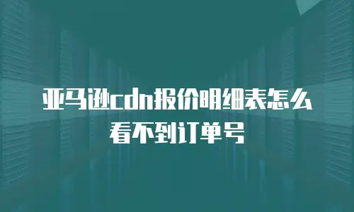 亚马逊cdn报价明细表怎么看不到订单号