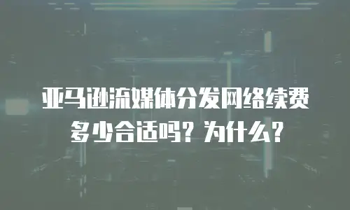 亚马逊流媒体分发网络续费多少合适吗？为什么？