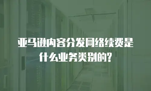 亚马逊内容分发网络续费是什么业务类别的?