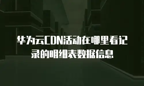 华为云CDN活动在哪里看记录的明细表数据信息