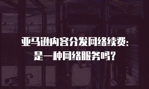 亚马逊内容分发网络续费：是一种网络服务吗？