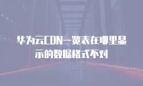 华为云CDN一览表在哪里显示的数据格式不对