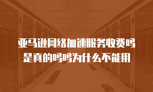 亚马逊网络加速服务收费吗是真的吗吗为什么不能用