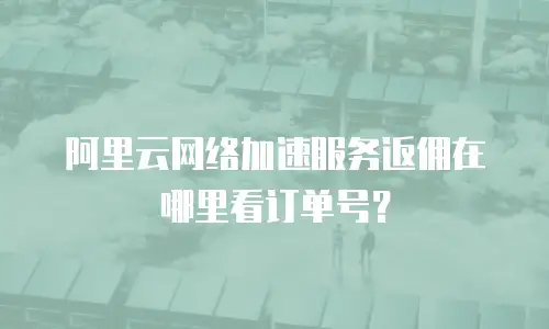 阿里云网络加速服务返佣在哪里看订单号？