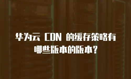 华为云 CDN 的缓存策略有哪些版本的版本？