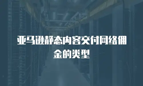  亚马逊静态内容交付网络佣金的类型