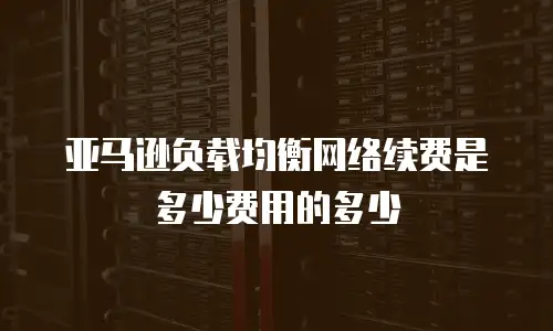 亚马逊负载均衡网络续费是多少费用的多少